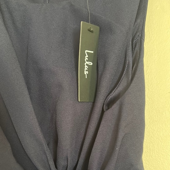 Lulu's Blue Sleeveless Sheath Midi Dress for Work - Picture 5 of 9